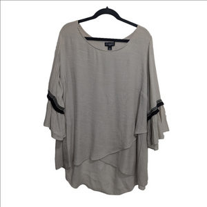 I.N. Studio Bell Sleeves Flowy High-Low Wrap Top